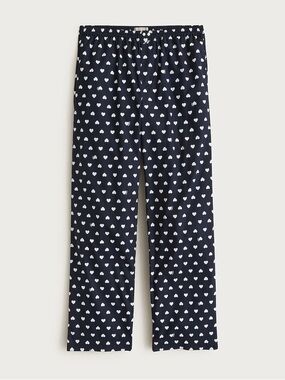 J. Crew Cotton poplin pajama pant in heart print XS